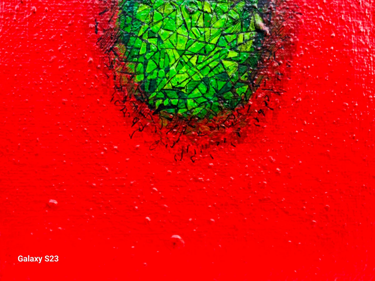 Rotdominante Acrylmalerei