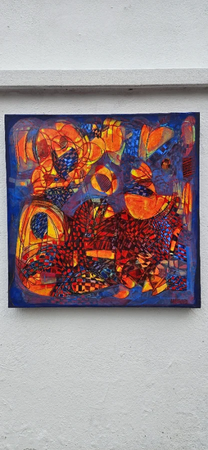 Blau und  Orange  Abstract