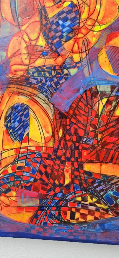 Blau und  Orange  Abstract
