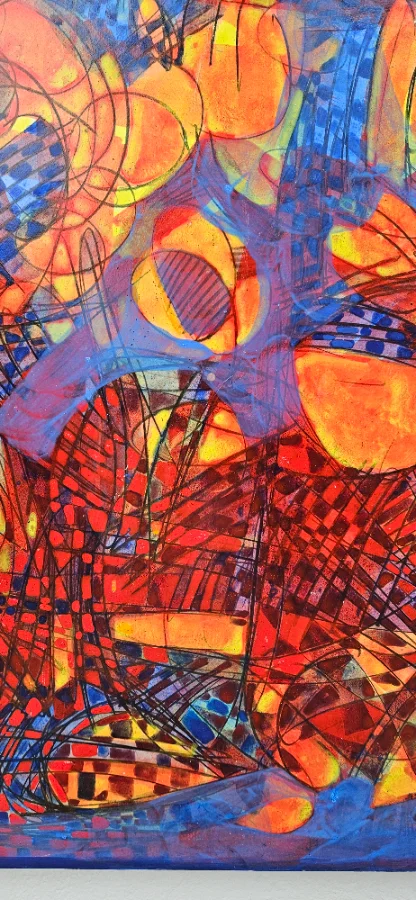 Blau und  Orange  Abstract