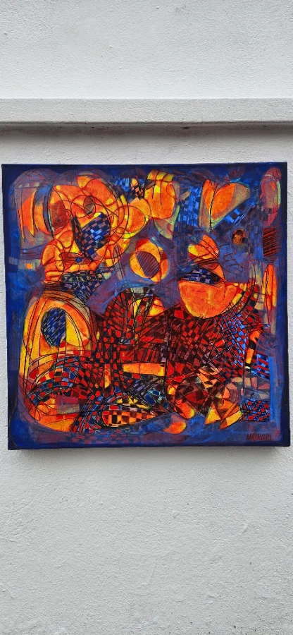 Blau und  Orange  Abstract