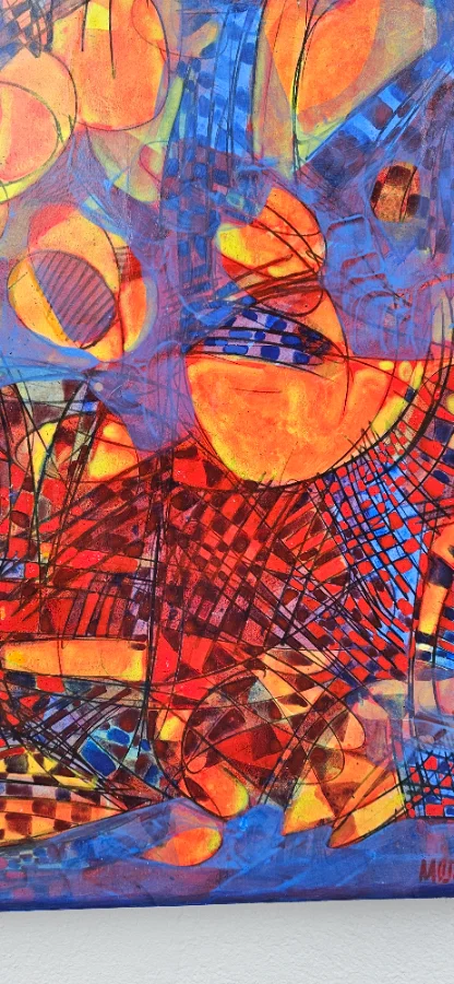 Blau und  Orange  Abstract