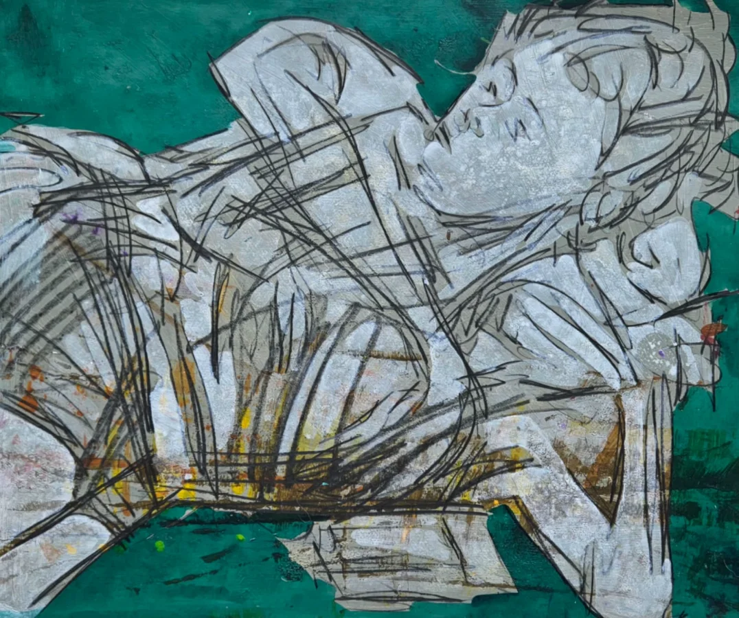 Vibrant abstract oil painting