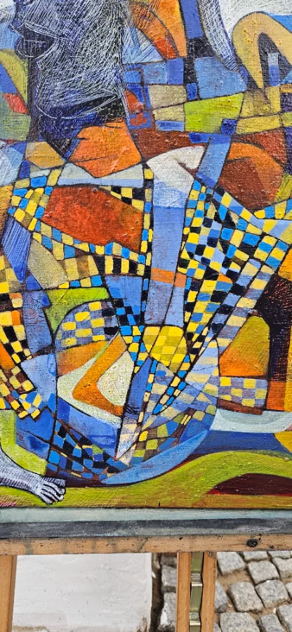 Abstract painting with vibrant colors