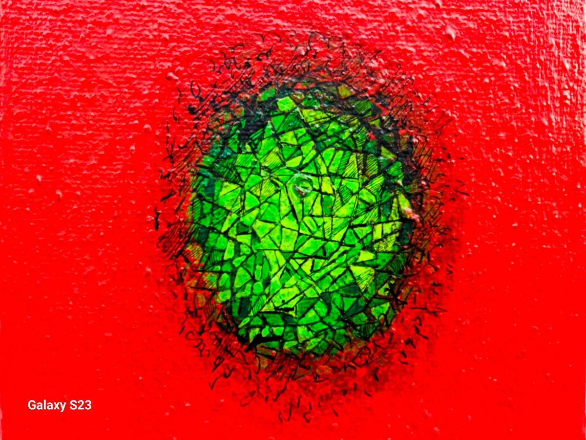 Rotdominante Acrylmalerei