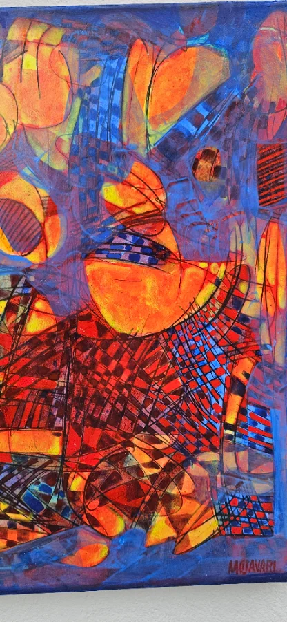 Blau und  Orange  Abstract