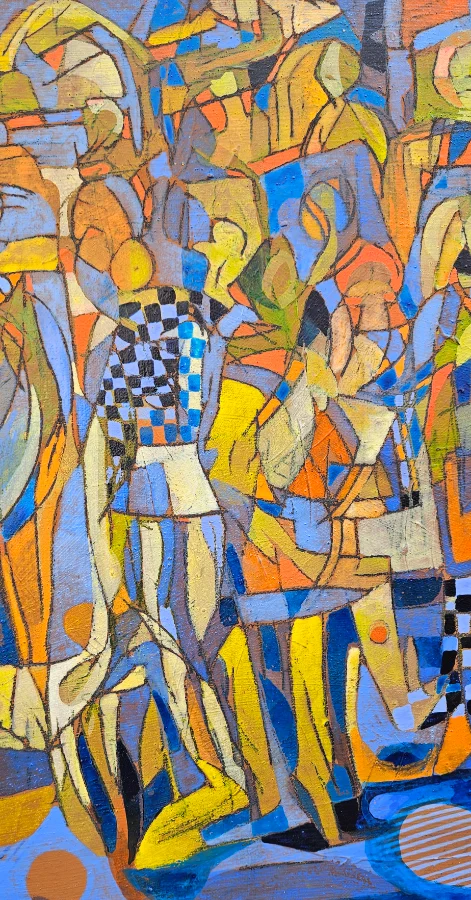 Painting of city scene