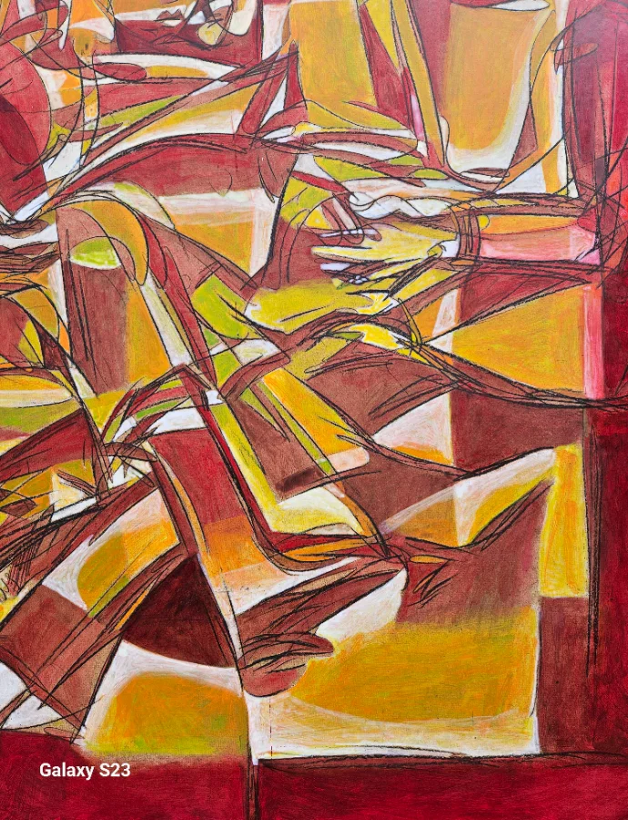 Abstract painting with bright colors