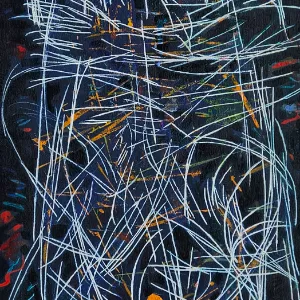 Abstrakte Figur auf Holz