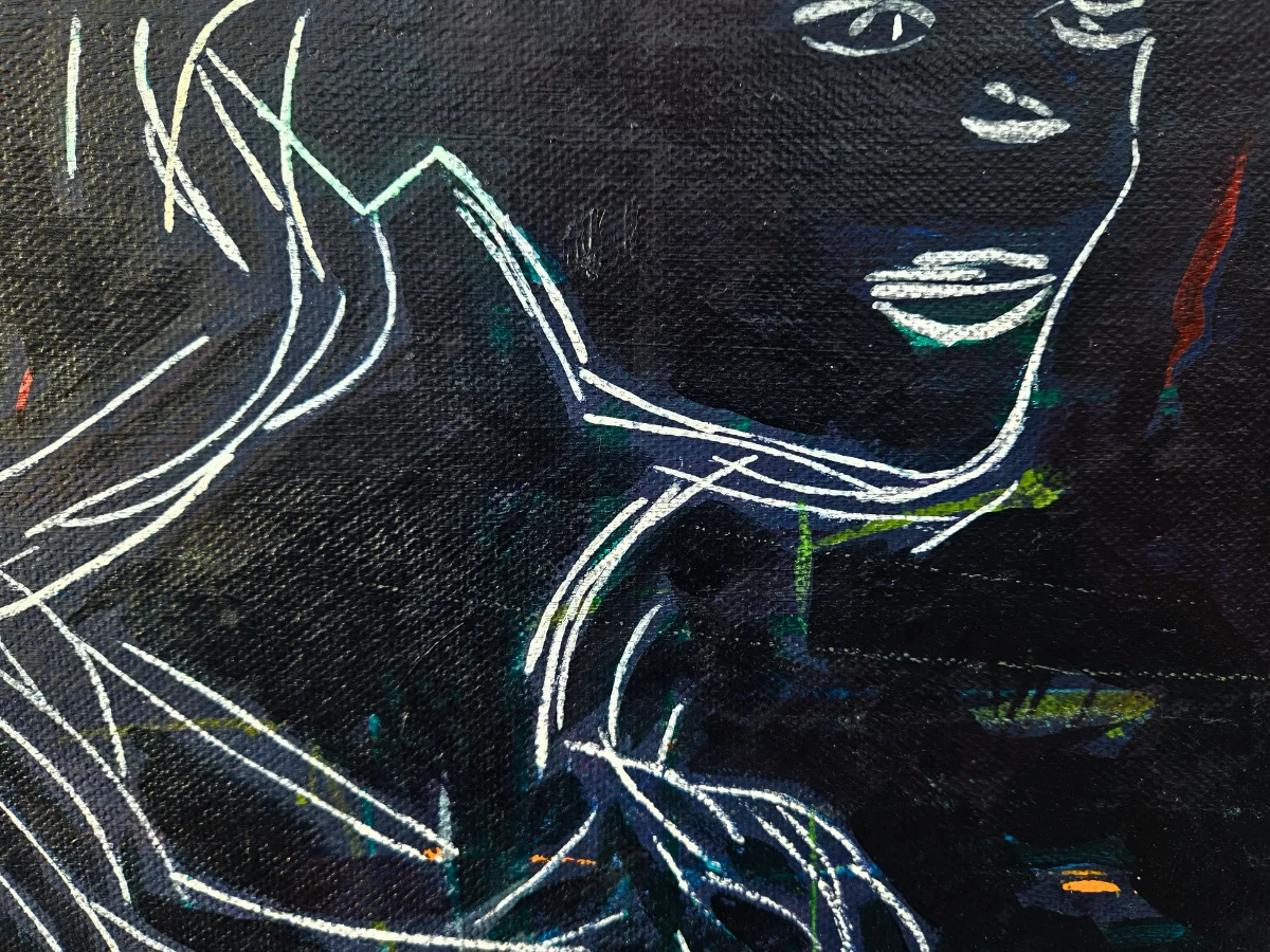 Abstrakte Figur auf Leinwand