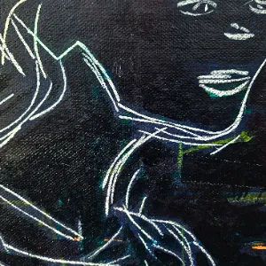 Abstrakte Figur auf Leinwand