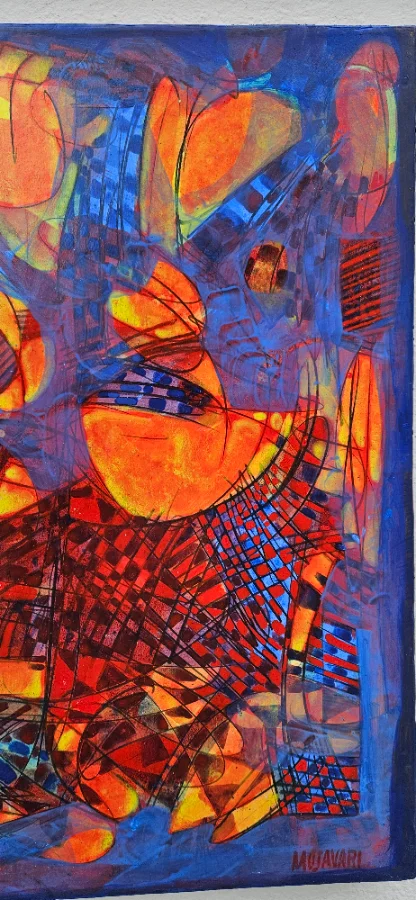 Blau und  Orange  Abstract