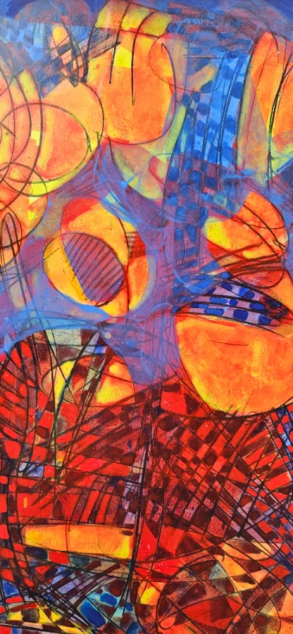 Blau und  Orange  Abstract