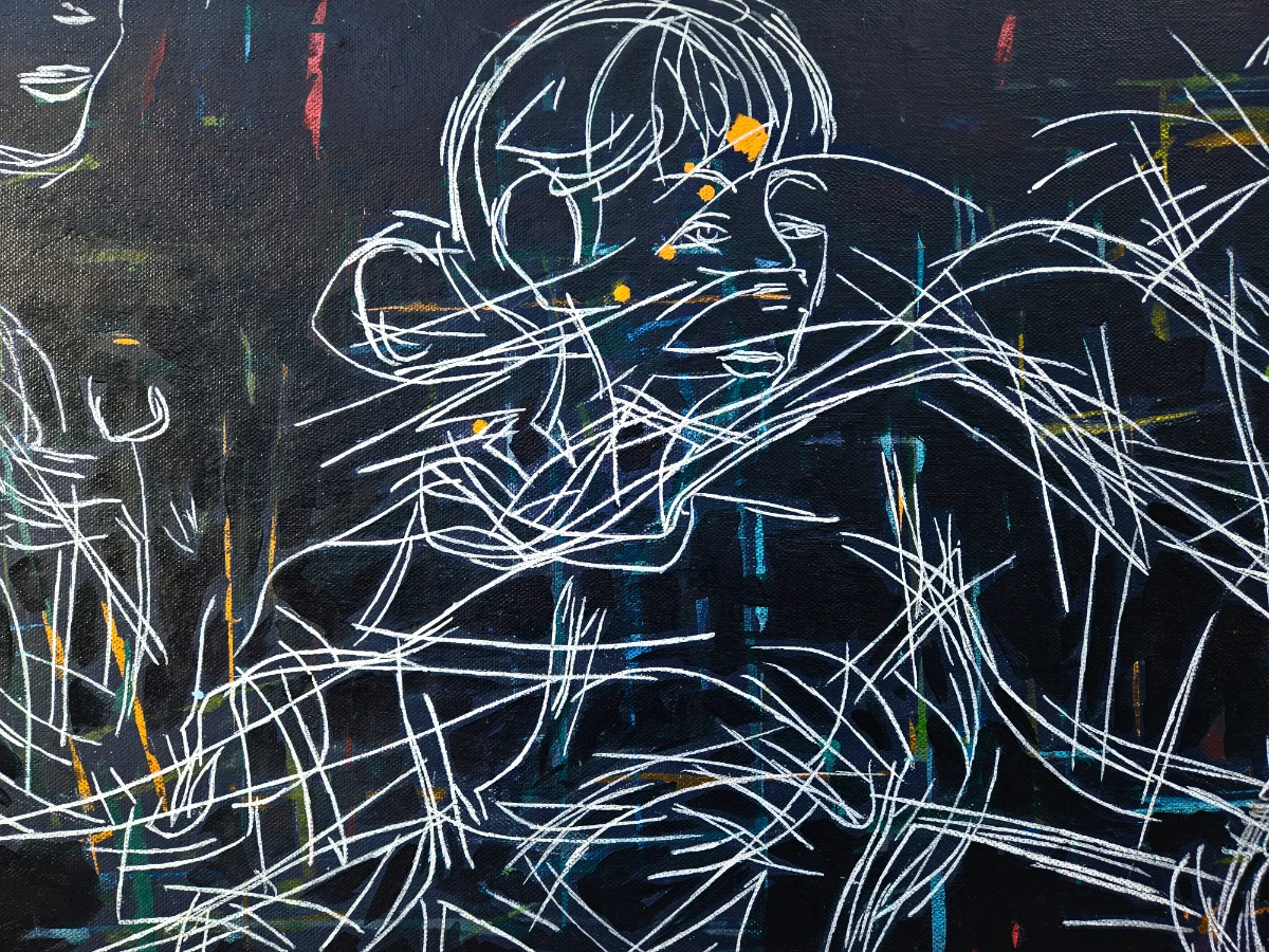Abstrakte Figur auf Leinwand