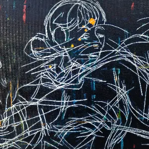 Abstrakte Figur auf Leinwand