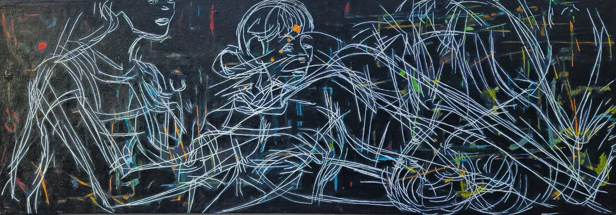 Abstrakte Figur auf Leinwand