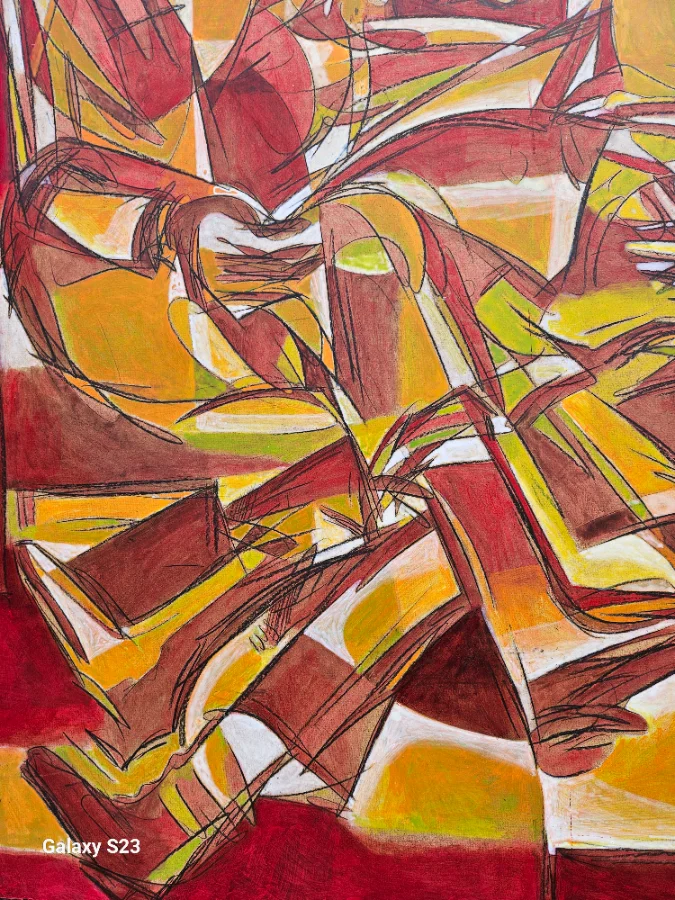 Abstract painting with bright colors