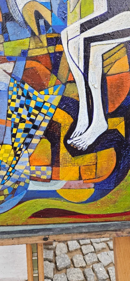 Abstract painting with vibrant colors