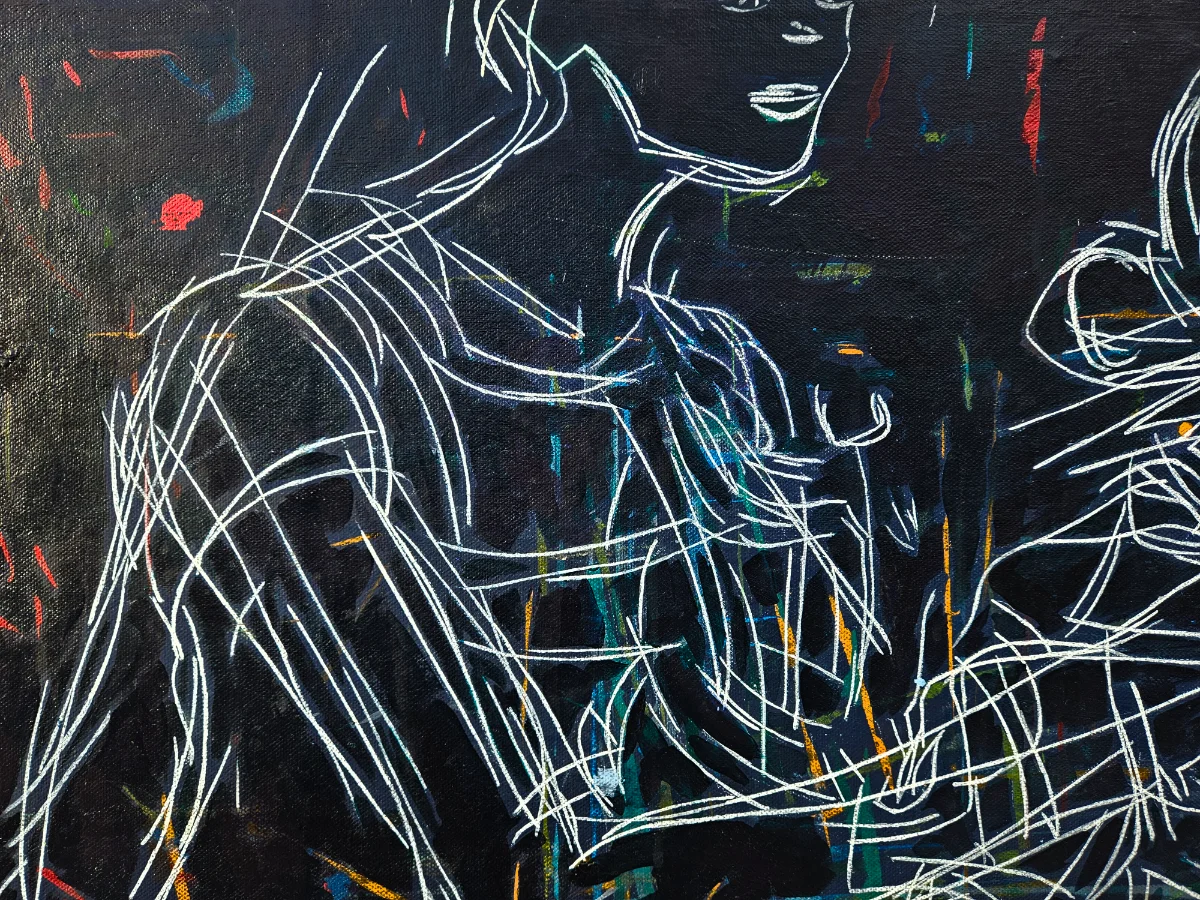 Abstrakte Figur auf Leinwand