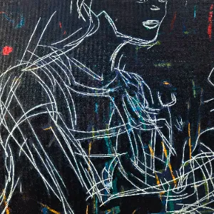 Abstrakte Figur auf Leinwand