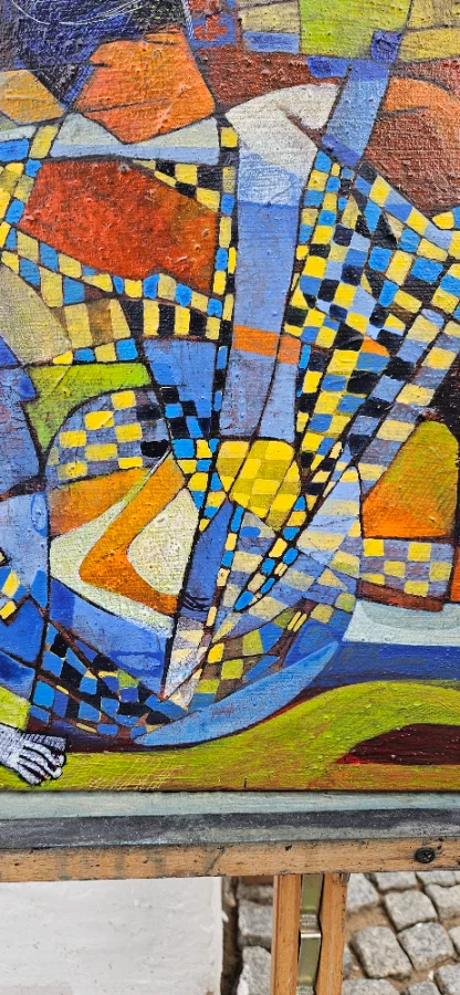 Abstract painting with vibrant colors