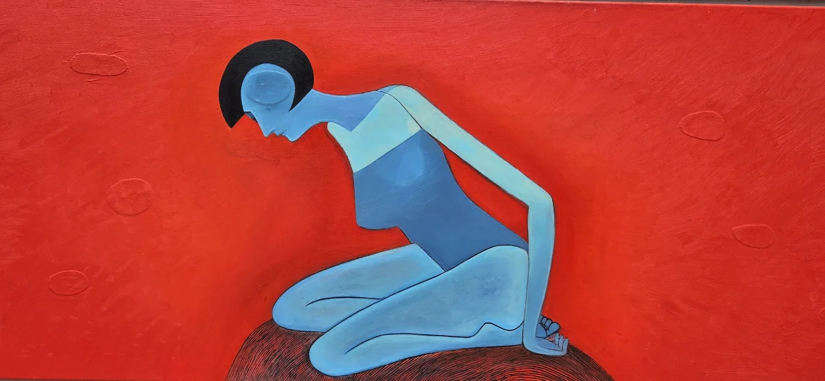 زور گویی که روی زمین نشسته