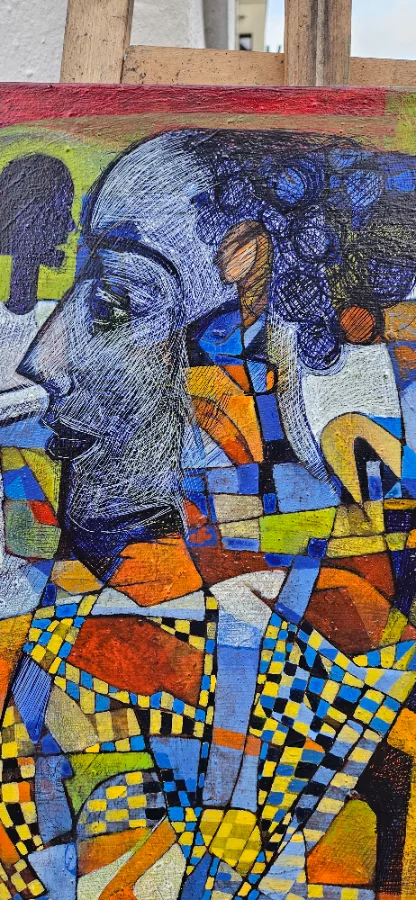 Abstract painting with vibrant colors