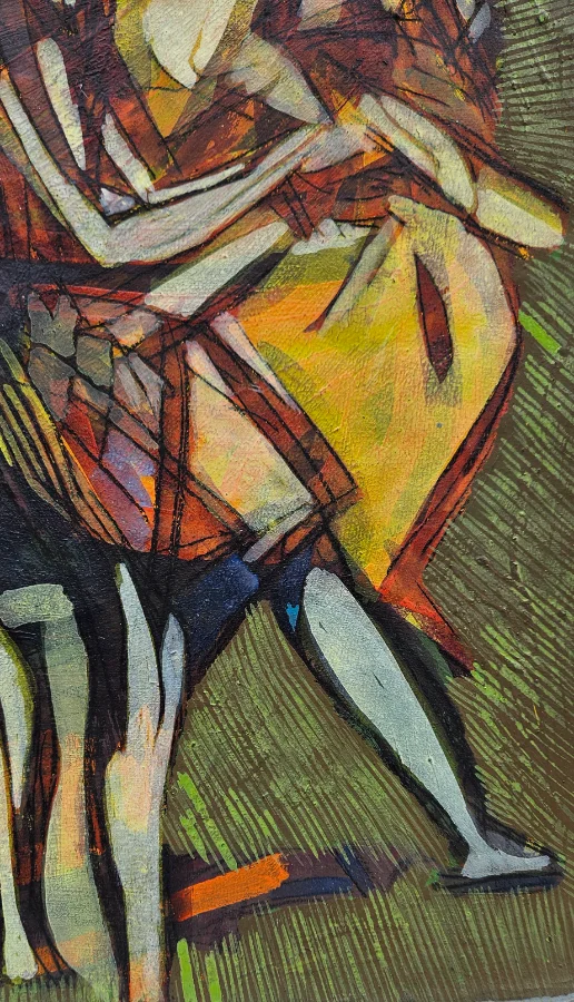 Blaue Figuren kommen breiter