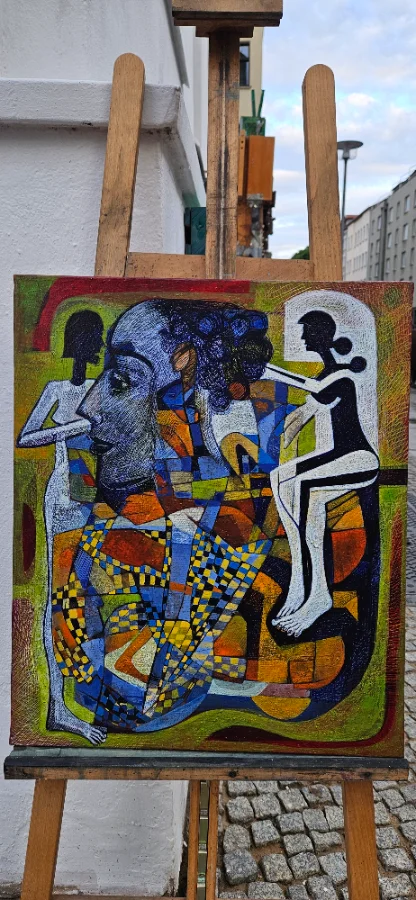 Abstract painting with vibrant colors