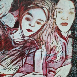 Farbige Formen auf Holz