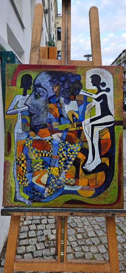 Abstract painting with vibrant colors