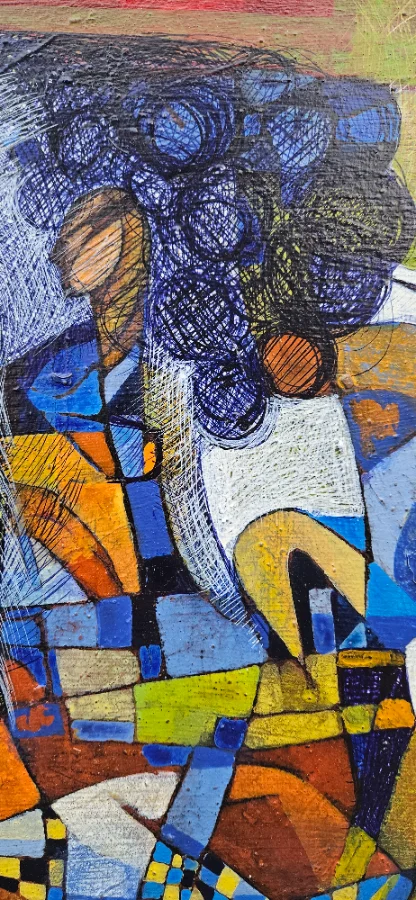 Abstract painting with vibrant colors