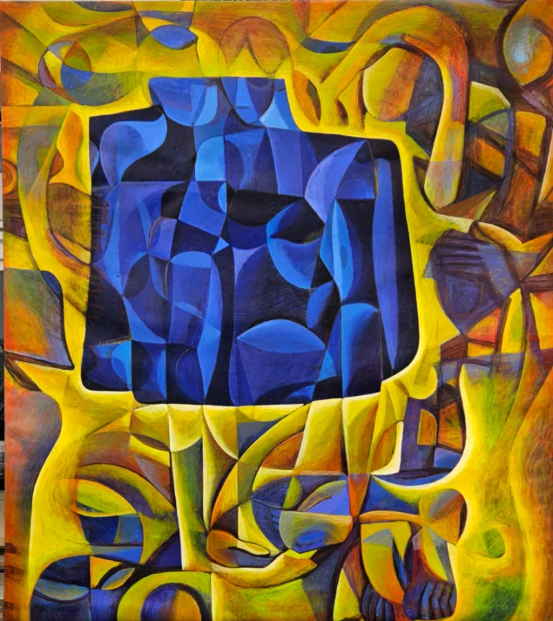 Fantasy figures in blue