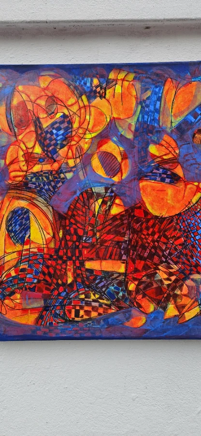 Blau und  Orange  Abstract