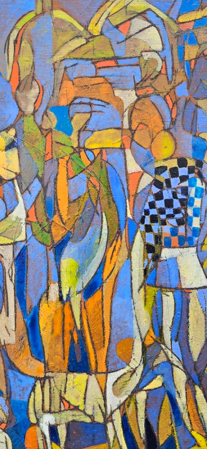 Painting of city scene