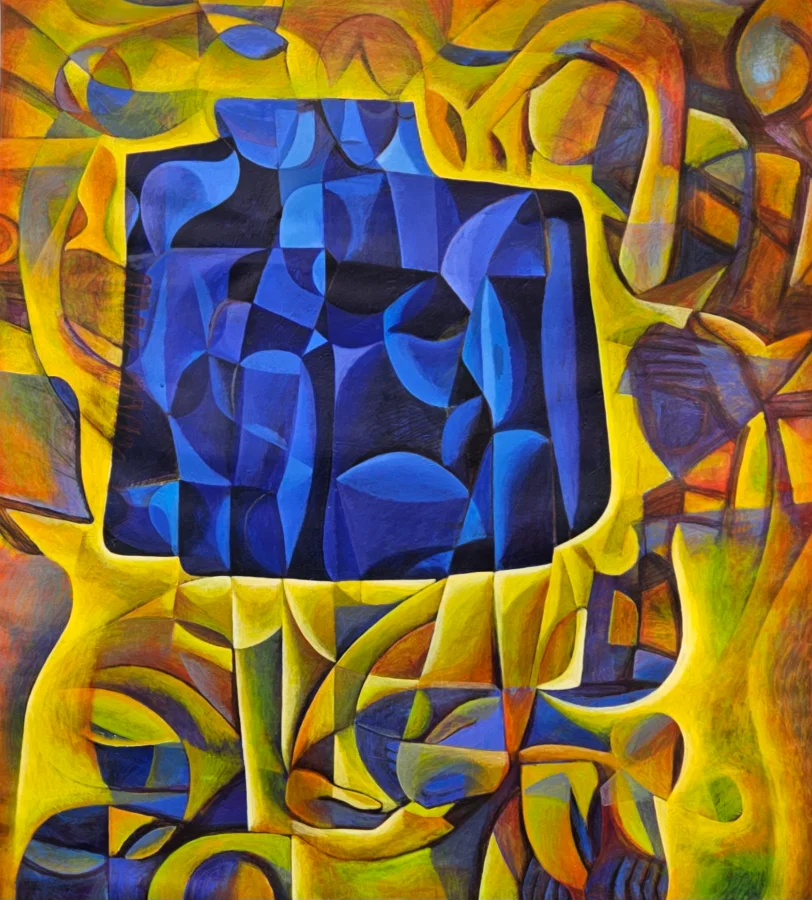 Fantasy figures in blue