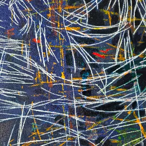 Abstrakte Figur auf Holz