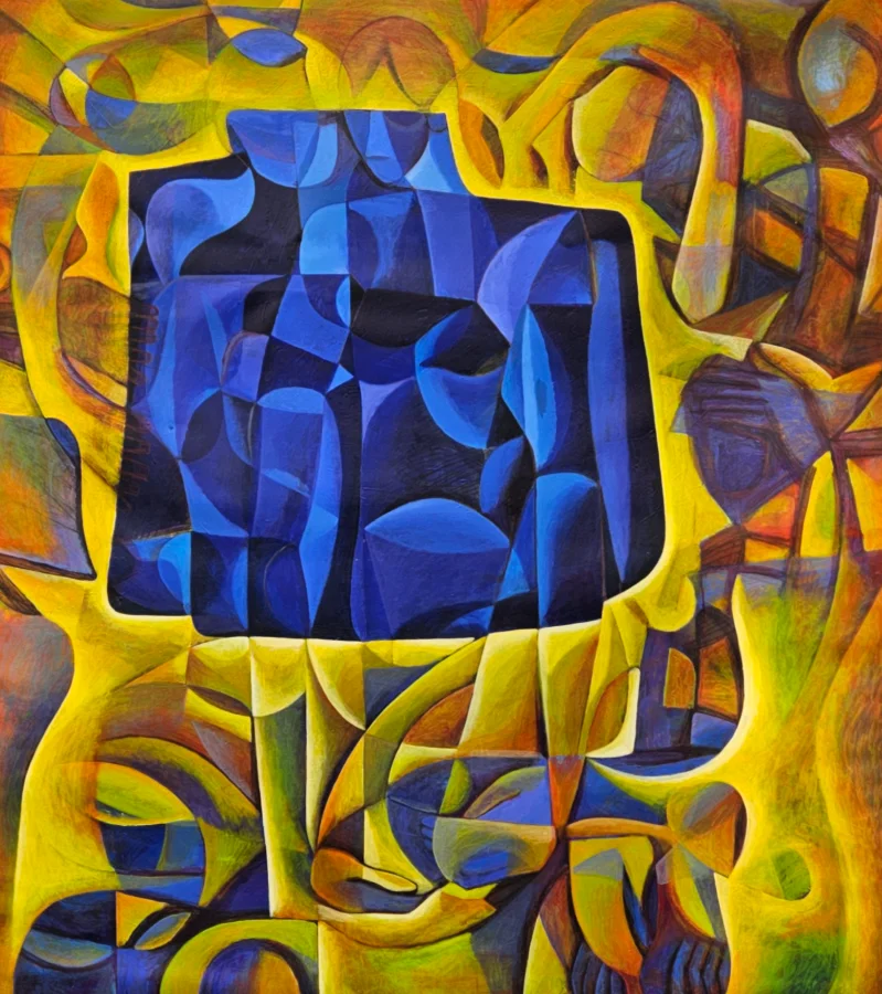 Fantasy figures in blue
