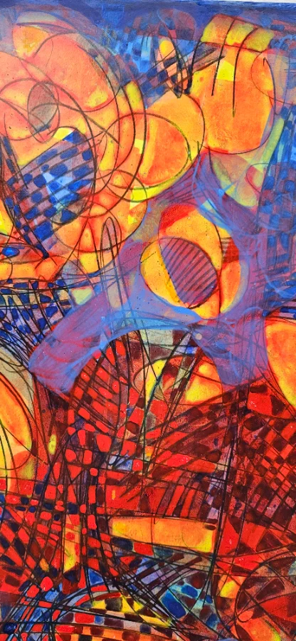 Blau und  Orange  Abstract