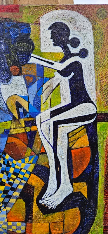 Abstract painting with vibrant colors
