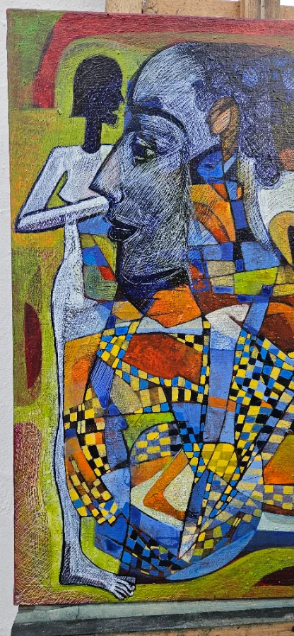 Abstract painting with vibrant colors