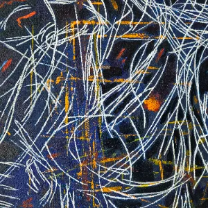 Abstrakte Figur auf Holz