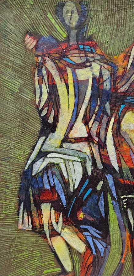 Blaue Figuren kommen breiter