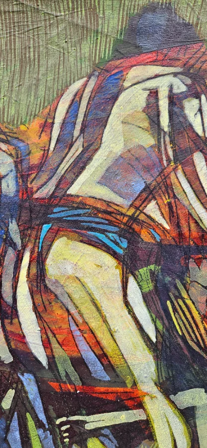 Blaue Figuren kommen breiter