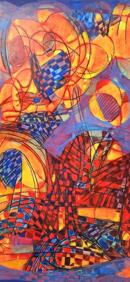 Blau und  Orange  Abstract