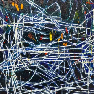 Collage-Gemälde mit figürlichen Elementen