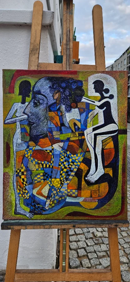 Abstract painting with vibrant colors