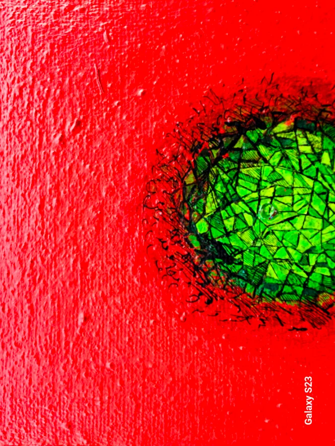Rotdominante Acrylmalerei