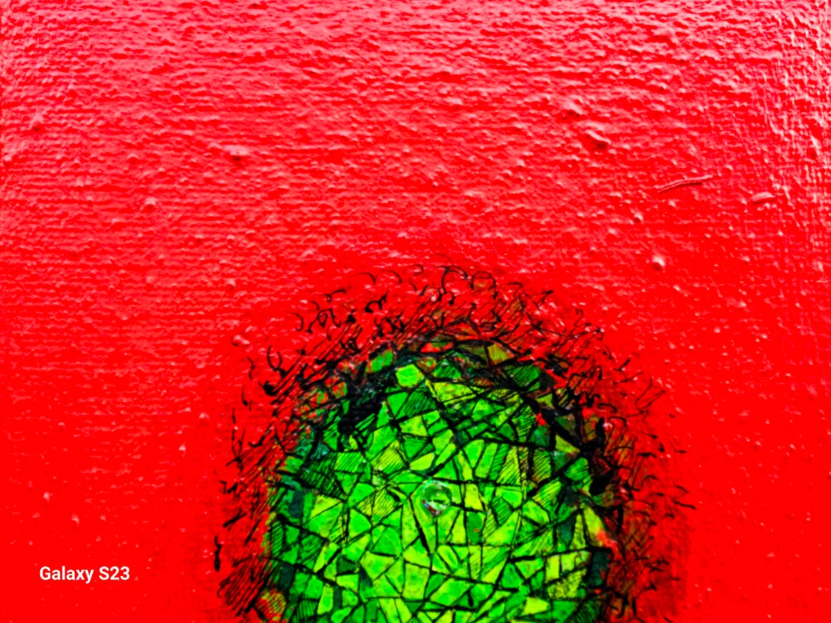 Rotdominante Acrylmalerei