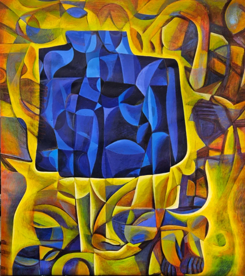 Fantasy figures in blue